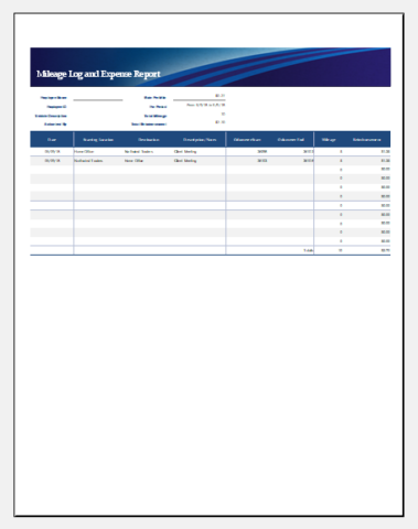 Mileage & Expense Report Template by MS Excel | Microsoft Excel Templates